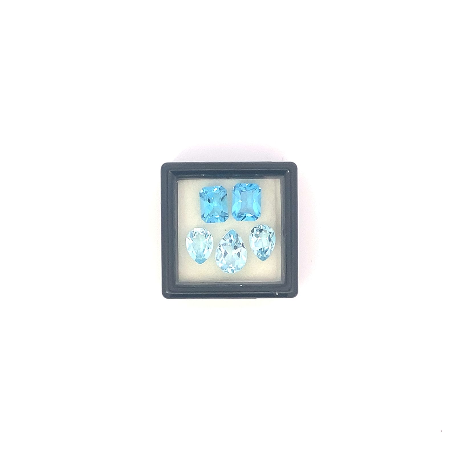 Set of 5 Natural Blue Topaz – 8.92ct Mixed Cuts