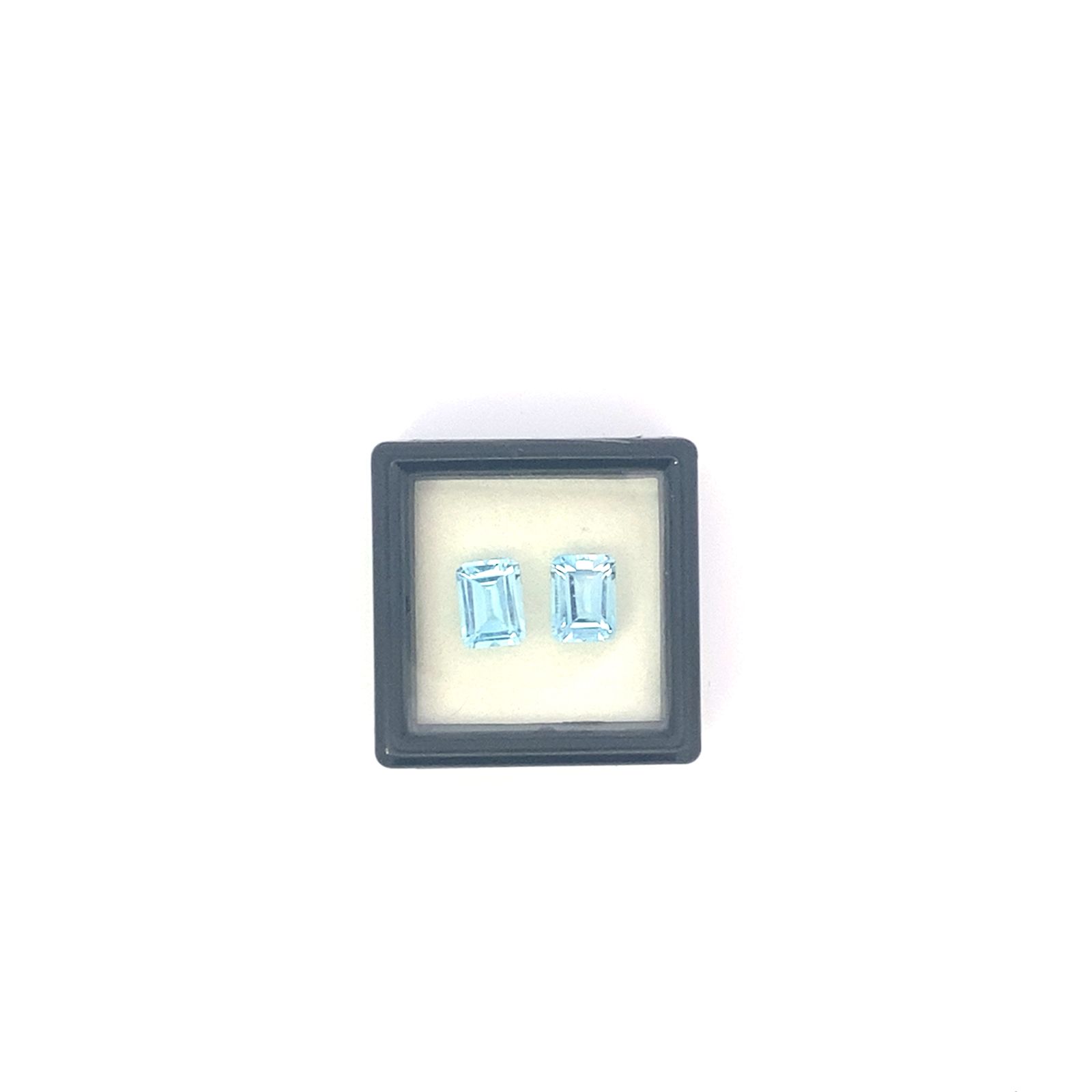 Pair of Natural Sky Blue Topaz – 4.08ct Emerald Cut