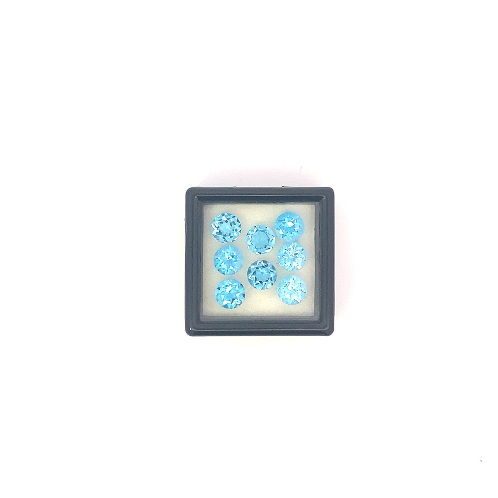 Set of 8 Natural Swiss Blue Topaz – 7.56ct Round Brilliant Cut