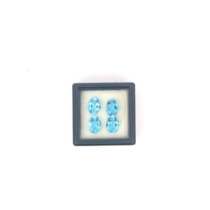 Set of 4 Natural Swiss Blue Topaz – 8.10ct Oval Cut