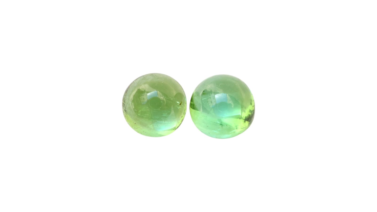 Light Green Tourmaline Cabochon Pair (5.64ct Total)