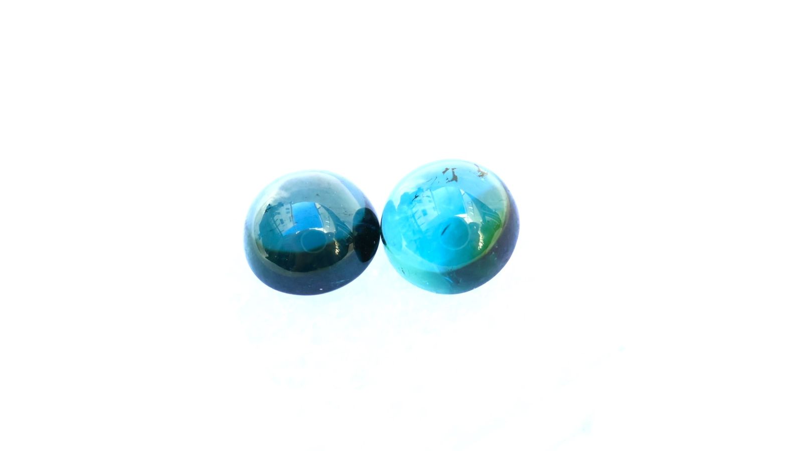 Pair of Dark Green Tourmaline Cabochons (4.46ct Total)