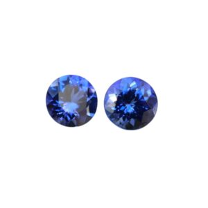 Tanzanite Pair – 2.07ct Total (Round Cut | Certified)